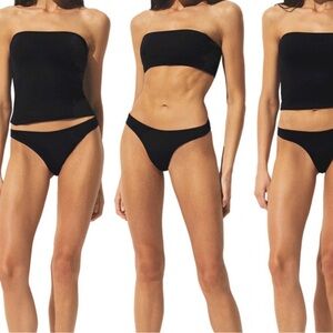 Skims Swim Convertible Swim Bandeau Top Obsidian